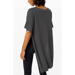 Lululemon Be At Ease gray PONCHO cashmere BLD SWEATER sz OS